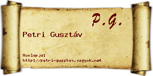 Petri Gusztáv névjegykártya