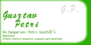 gusztav petri business card